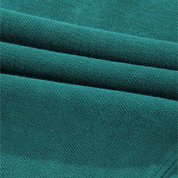 Skobeloff Solid Color Notched Neck Drop Shoulder Sweatshirt - Picture 10 of 11